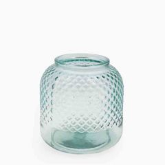 Grehom Recycled Glass Vase (Set of 4) - Diamond (Natural); 18 cm Flower Vase