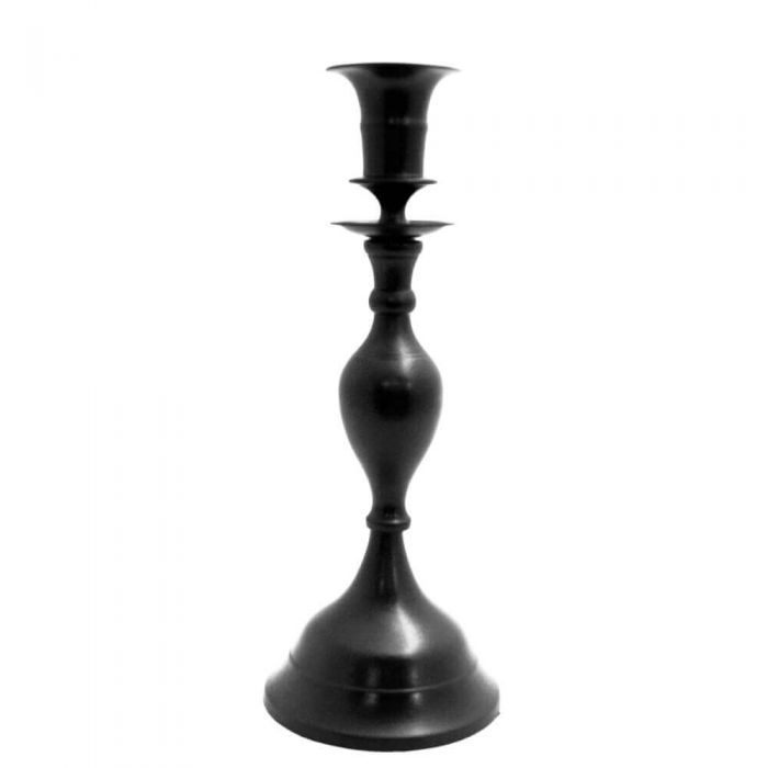 Grehom Candlestick - Pall Mall (Black); 23 cm candle holder
