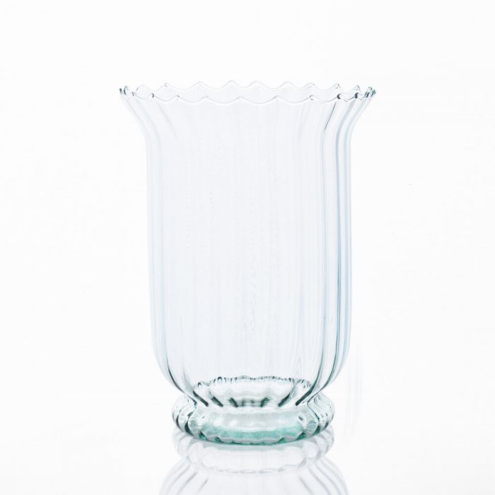 Grehom Recycled Glass Hurricane Lamp (23 cm) - Pleats